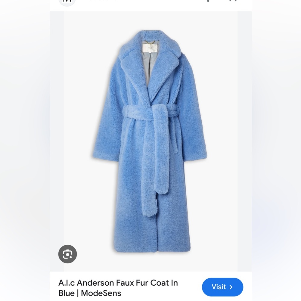 ALC Blue Faux Fur Coat